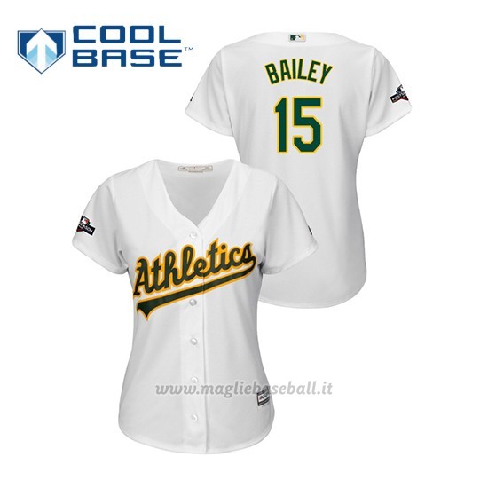 Maglia Baseball Donna Oakland Athletics 15 Primerar Bailey 2019 Postseason Cool Base Bianco